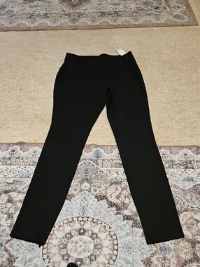 Bar III Solid Black Skinny Ponte Zippered Ankle Pants